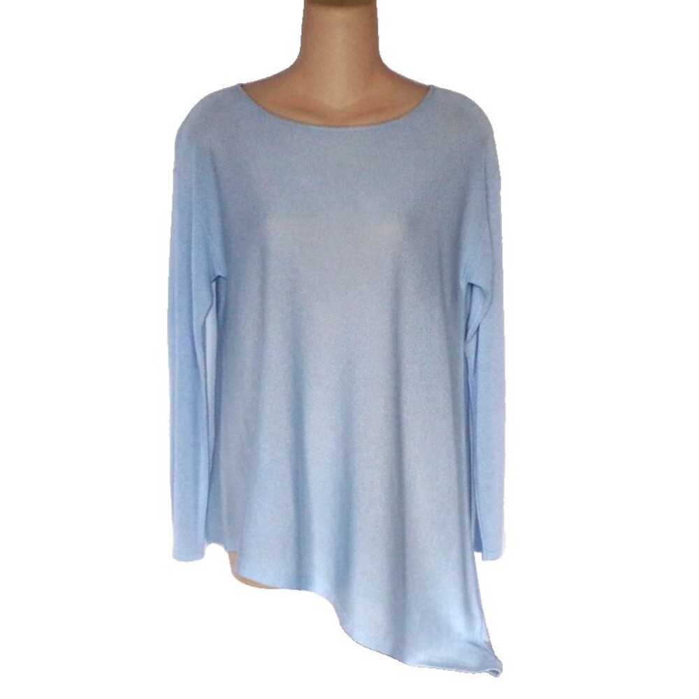 Eileen Fisher Petite Small Soft Blue Angle Hem Tunic Sweater